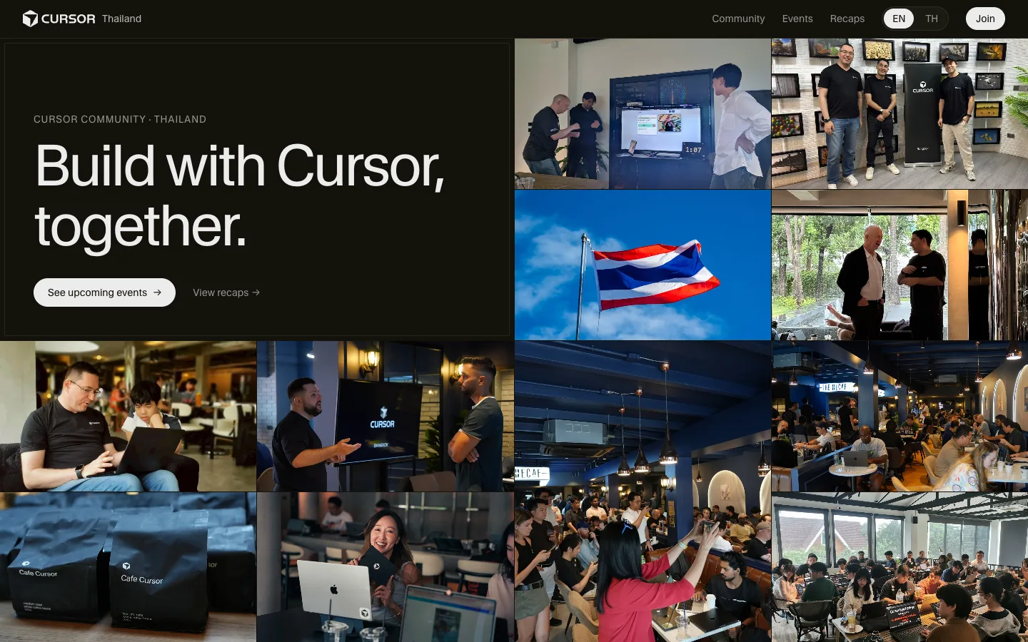 Cursor Thailand homepage used by country chapters